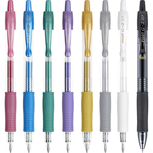 Pilot G2 Premium Metallics Gel Pens, Gel Roller Pens, Fine Point 0.7 mm Assorted Colors Pack of 8 - Image 5