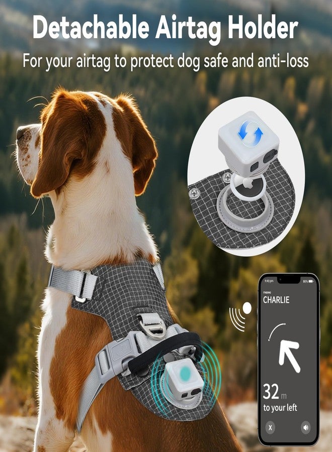 Joytale Light Up Dog Harness with Airtag Holder, Multicolored LED No Pull Dog Harness Rechargeable for Night Walking Safety, Soft Adjustable Lightweight Vest for Pet Training, Running, Black, XL - Image 2