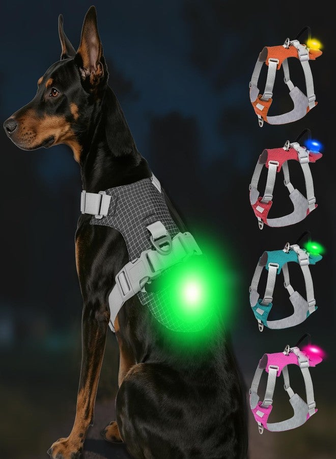 Joytale Light Up Dog Harness with Airtag Holder, Multicolored LED No Pull Dog Harness Rechargeable for Night Walking Safety, Soft Adjustable Lightweight Vest for Pet Training, Running, Black, XL - Image 1