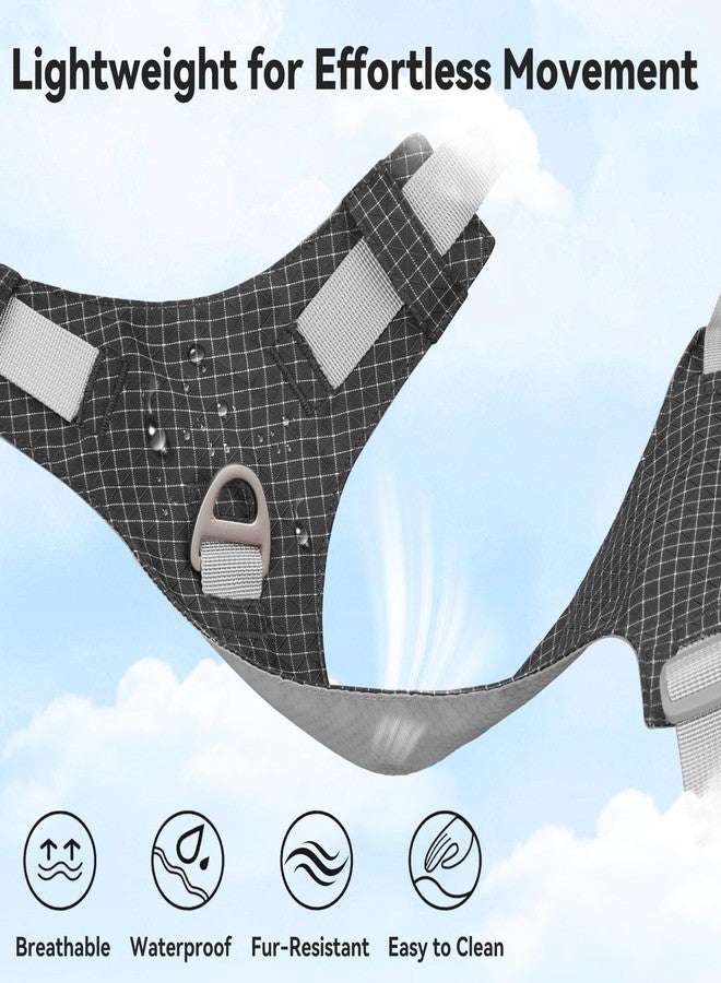 Joytale Light Up Dog Harness with Airtag Holder, Multicolored LED No Pull Dog Harness Rechargeable for Night Walking Safety, Soft Adjustable Lightweight Vest for Pet Training, Running, Black, XL - Image 4