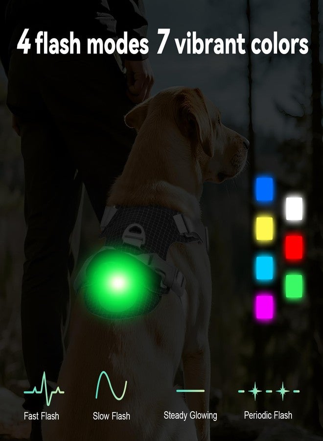 Joytale Light Up Dog Harness with Airtag Holder, Multicolored LED No Pull Dog Harness Rechargeable for Night Walking Safety, Soft Adjustable Lightweight Vest for Pet Training, Running, Black, XL - Image 3
