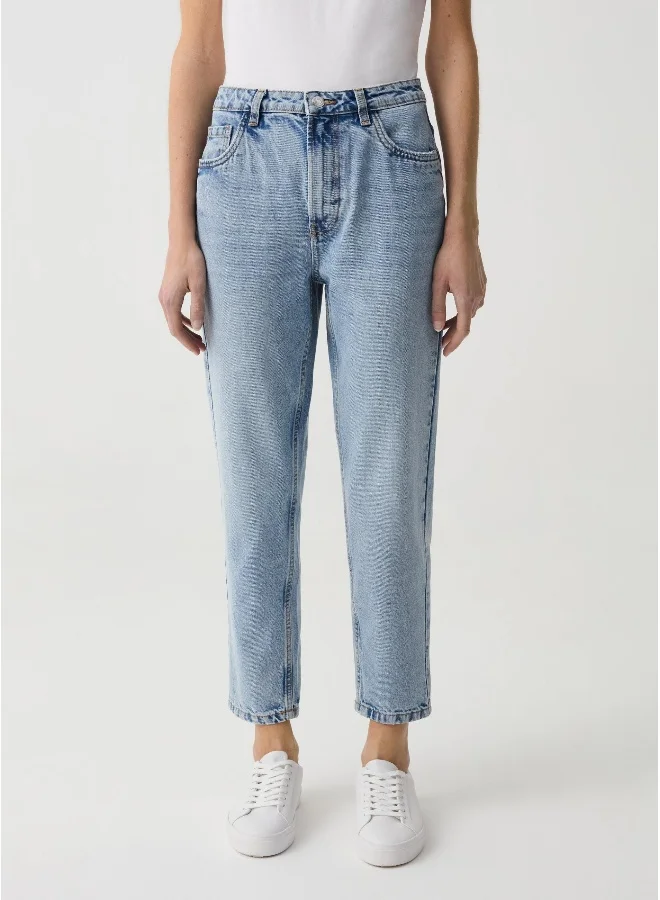 او في اس Mum-fit crop jeans