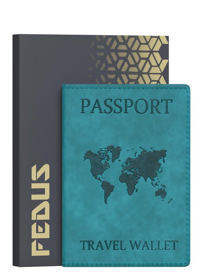 فيدوس حافظة جواز سفر فاخرة من الجلد الصناعي من فيدوس للرجال والنساء، غطاء جواز سفر، محفظة مع بطاقة ائتمان/خصم، منظم ملحقات وثائق السفر المحمي بتقنية RFID. - Image 1