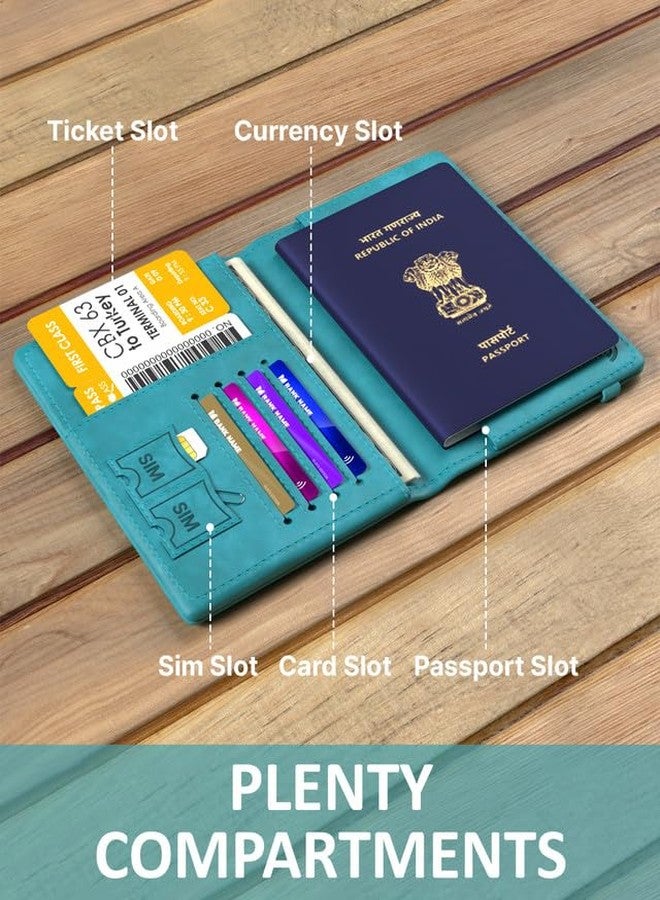 فيدوس حافظة جواز سفر فاخرة من الجلد الصناعي من فيدوس للرجال والنساء، غطاء جواز سفر، محفظة مع بطاقة ائتمان/خصم، منظم ملحقات وثائق السفر المحمي بتقنية RFID. - Image 3