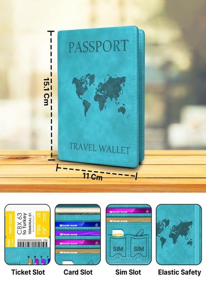 فيدوس حافظة جواز سفر فاخرة من الجلد الصناعي من فيدوس للرجال والنساء، غطاء جواز سفر، محفظة مع بطاقة ائتمان/خصم، منظم ملحقات وثائق السفر المحمي بتقنية RFID. - Image 2