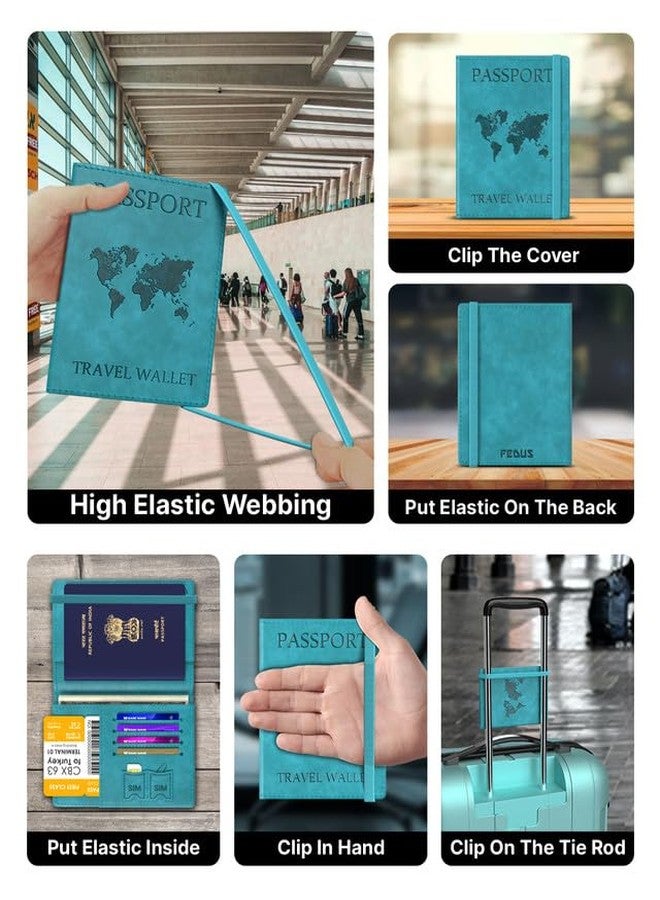 فيدوس حافظة جواز سفر فاخرة من الجلد الصناعي من فيدوس للرجال والنساء، غطاء جواز سفر، محفظة مع بطاقة ائتمان/خصم، منظم ملحقات وثائق السفر المحمي بتقنية RFID. - Image 5