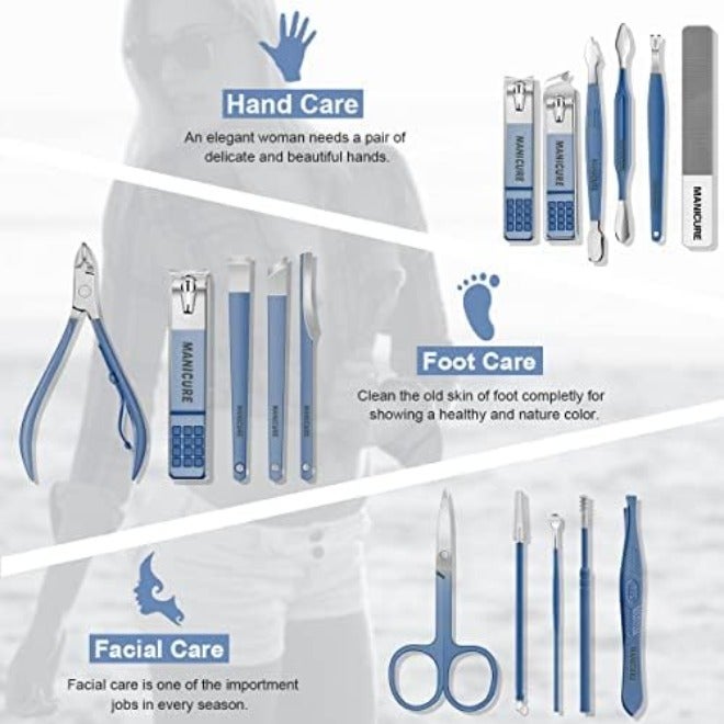 Leipple Professional 16-Piece Stainless Steel Manicure & Pedicure Set with Travel Case, for Men and Women  (Yellow) - Image 4