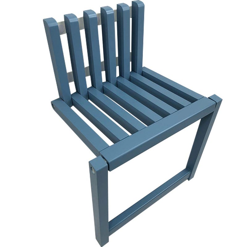 Kelendle Folding Chair WallMounted Invisible ShoeChanging Stool Made of Solid Wood Wall Seat Folding with Support Legs Saving Space Suitable for Various Occasions Blue