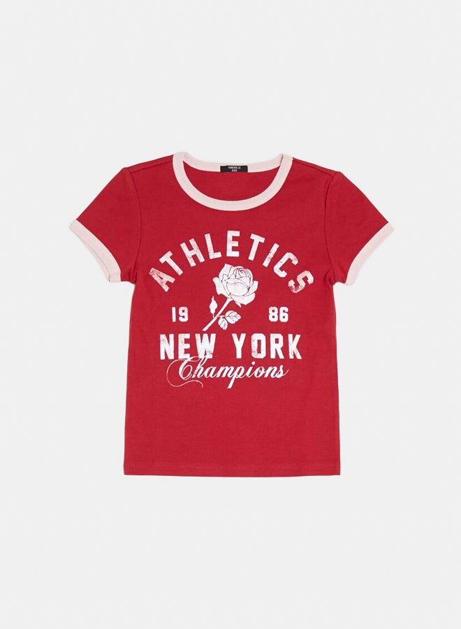 FOREVER 21 Girls Athletics Ringer Tee (Kids) - Image 1