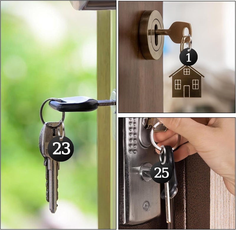 HZYH 1-30 Numbered Key Tags with Metal Rings - Room Check & Hanger  Codes - Image 4