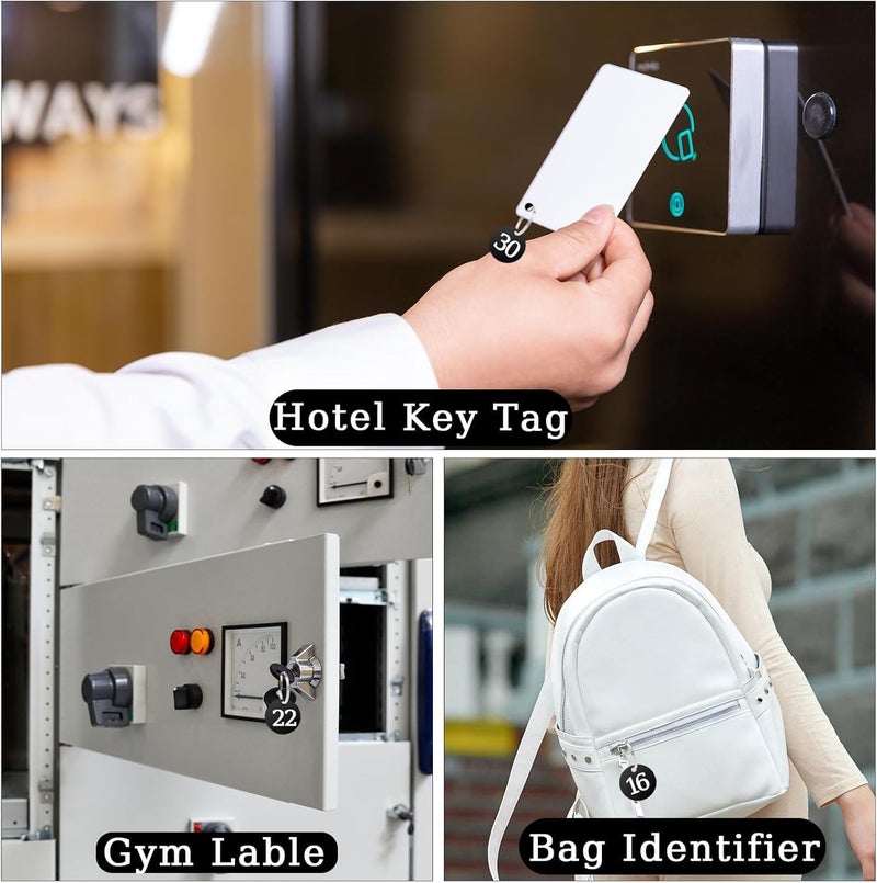 HZYH 1-30 Numbered Key Tags with Metal Rings - Room Check & Hanger  Codes - Image 3