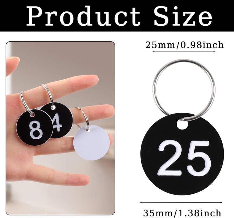 HZYH 1-30 Numbered Key Tags with Metal Rings - Room Check & Hanger  Codes - Image 2