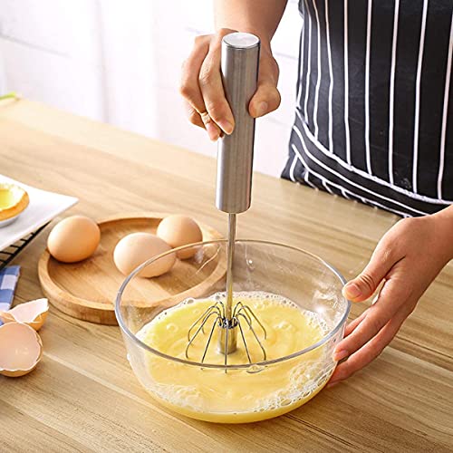 pepplo® Egg Whisk, Stainless Steel Hand Push Whisk Blender for Home - Versatile Tool for Egg Beater, Milk Frother, Hand Push Mixer Stirrer - Kitchen Utensil for Blending, Whisking, Beating & Stirring - Image 2
