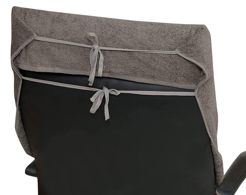 VIP BAGDA 100 Superfine Cotton Solid Large Luxury Office Chair Towel with Tie Knot 550 GSM Pack of 1 Gray Original Product AS PER Picture Shown  - Image 3
