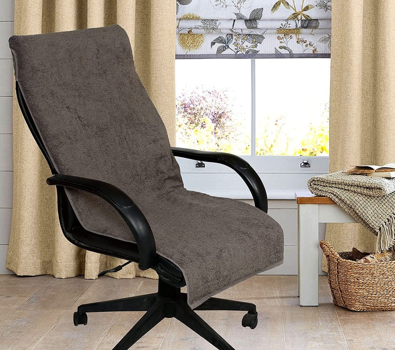 VIP BAGDA 100 Superfine Cotton Solid Large Luxury Office Chair Towel with Tie Knot 550 GSM Pack of 1 Gray Original Product AS PER Picture Shown  - Image 1