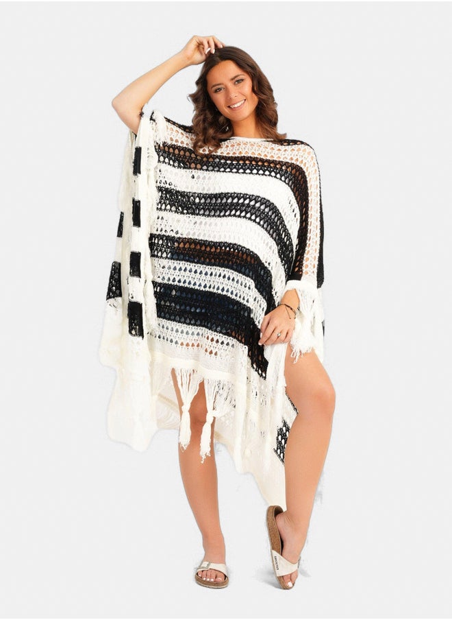 Clue Trico Poncho with Fringes  - Image 1