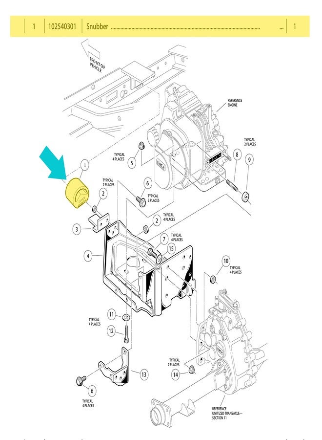 10L0L Motor Mount Vibration Dampener Engine Snubber for Club Car DS Gas 1984-up and Precedent Gas 2004-up Golf Cart, Replace OEM 1012164 1025403-01 - Image 3