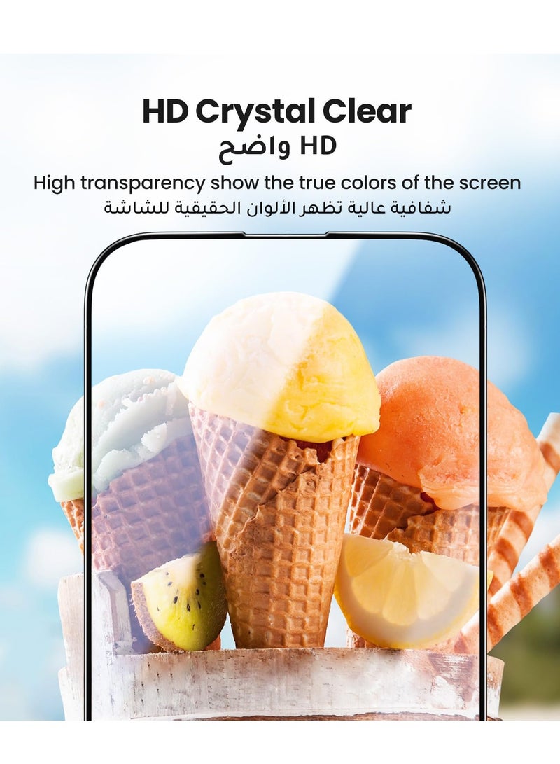 BORTONY iPhone 15 Screen Protector Full Coverage Military-Grade Protection HD Clear Anti-Fingerprint 9H Tempered Glass Film Easy Installation for iPhone 15 6.1"-2 Pack - Image 3