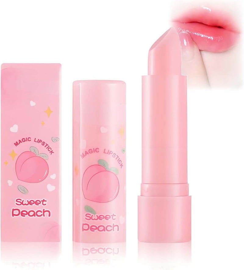 Thanksgiving Christmas Sweet Peach Magic Temperature Color Changing Lip Balm Moisturizing Formula with LongLasting Hydration Lightweight Smooth Texture Lipstick for Daily Makeup 1 Pack
