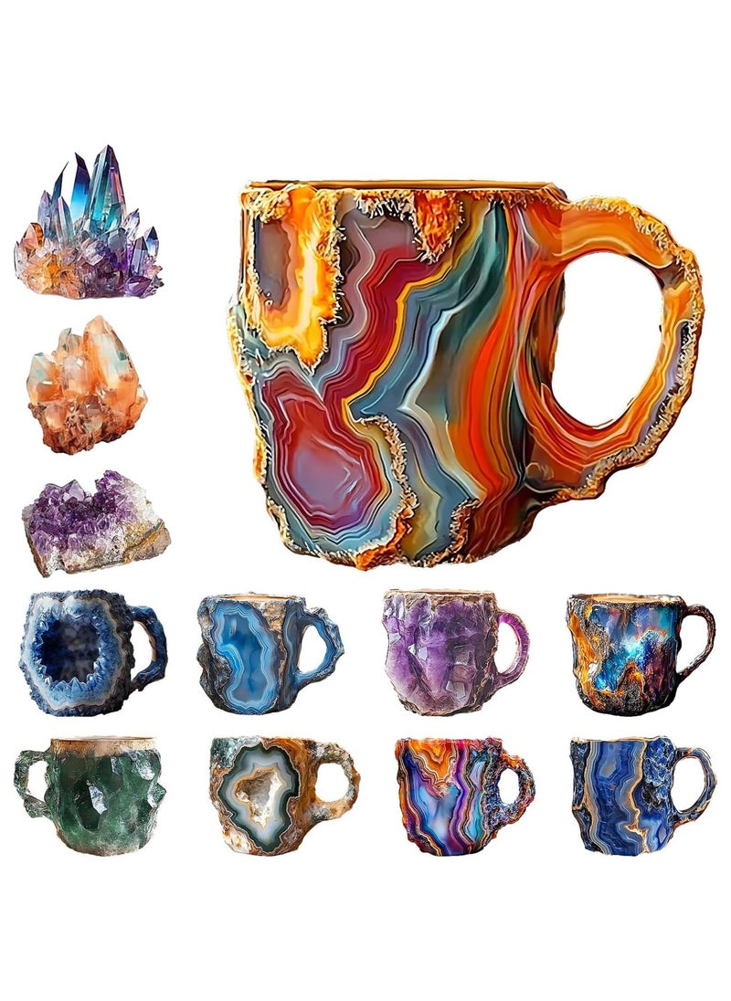 lekikpo Mineral Crystal Coffee Mugs 2024 New Colorful Natural Mineral Crystal - Elegant Christmas Gift for Home & Office, Ideal for Christmas (Colorful - B)  - Image 1