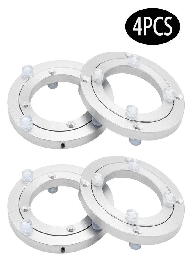 Adyoney 4Pcs 120mm / 4.72" Aluminum Alloy Lazy Susan Turntable Bearings, 4" Round Rotating Bearing Turntable Base(Base Only), for Kitchen Storage, Corner Shelves, Book Rack - Image 3