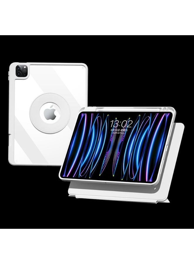 Stylish iPad Magnetic Case with Apple Pencil Case Foldable Stand [2023 Upgrade] 360 Rotation, Magnetic Slide Rails Design for iPad Case Grey.