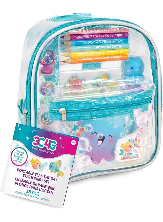 Make It Real Three Cheers for Girls Aquatic Fantasy 8" Backpack with Stationery - Image 4