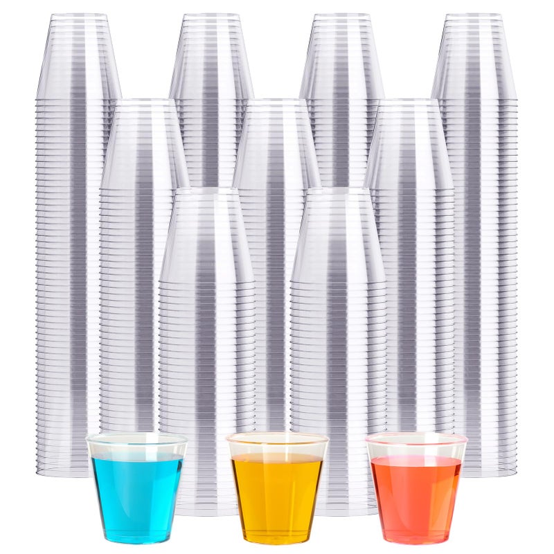 JOLLY PARTY 2 OZ 500 Pack Plastic Shot Glasses  Disposable Cups  Wine Tasting Cups  Small Plastic Tumbler for Whiskey  Wine Tasting  Food Samples  Perfect for Halloween  Thanksgiving  Christmas Party - Image 1