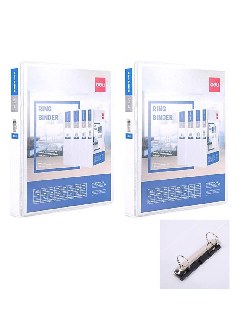Deli 2-Piece Ring Binder White Two Rings 1Inch Wide  - Image 1