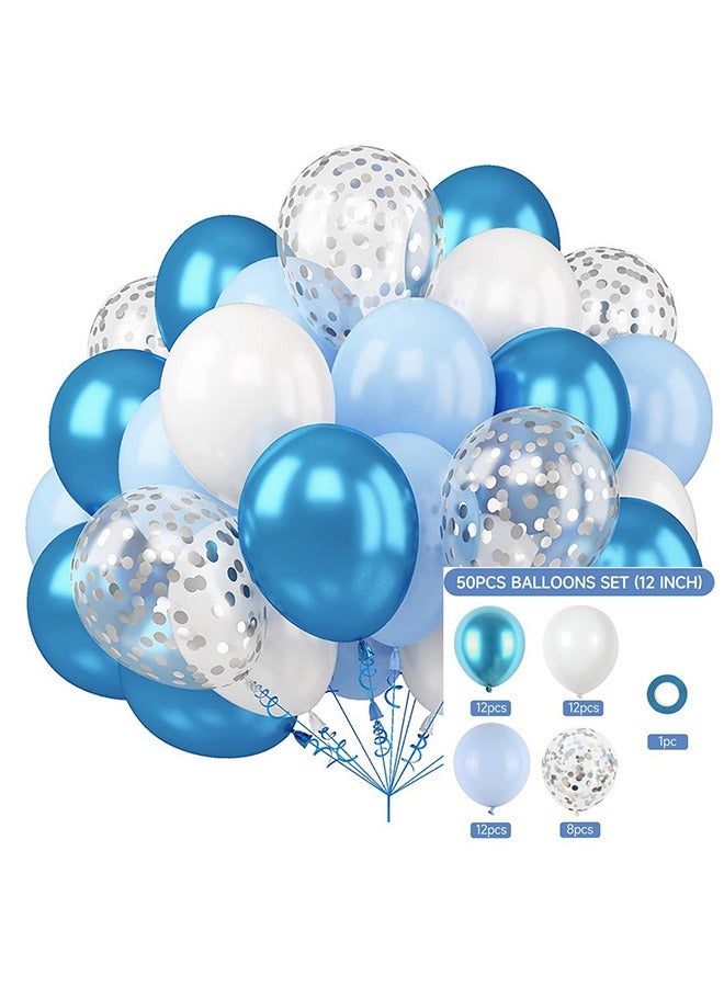 50pcs (12Inch) Balloon Set, Colorful Sequin Balloon Set, Scene Arrangement Balloon, Birthday Party Decoration Balloon