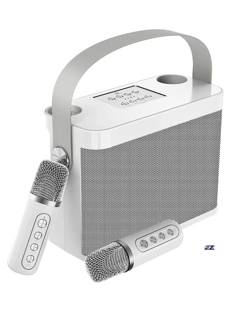 ELTRAZONE Karaoke Machine with 2 Wireless UHF Microphones – Portable Bluetooth Speaker System with Voice Cutting Feature, Ideal for Adults & Children, Perfect for Parties, Meetings, Weddings & Churches  - Image 1