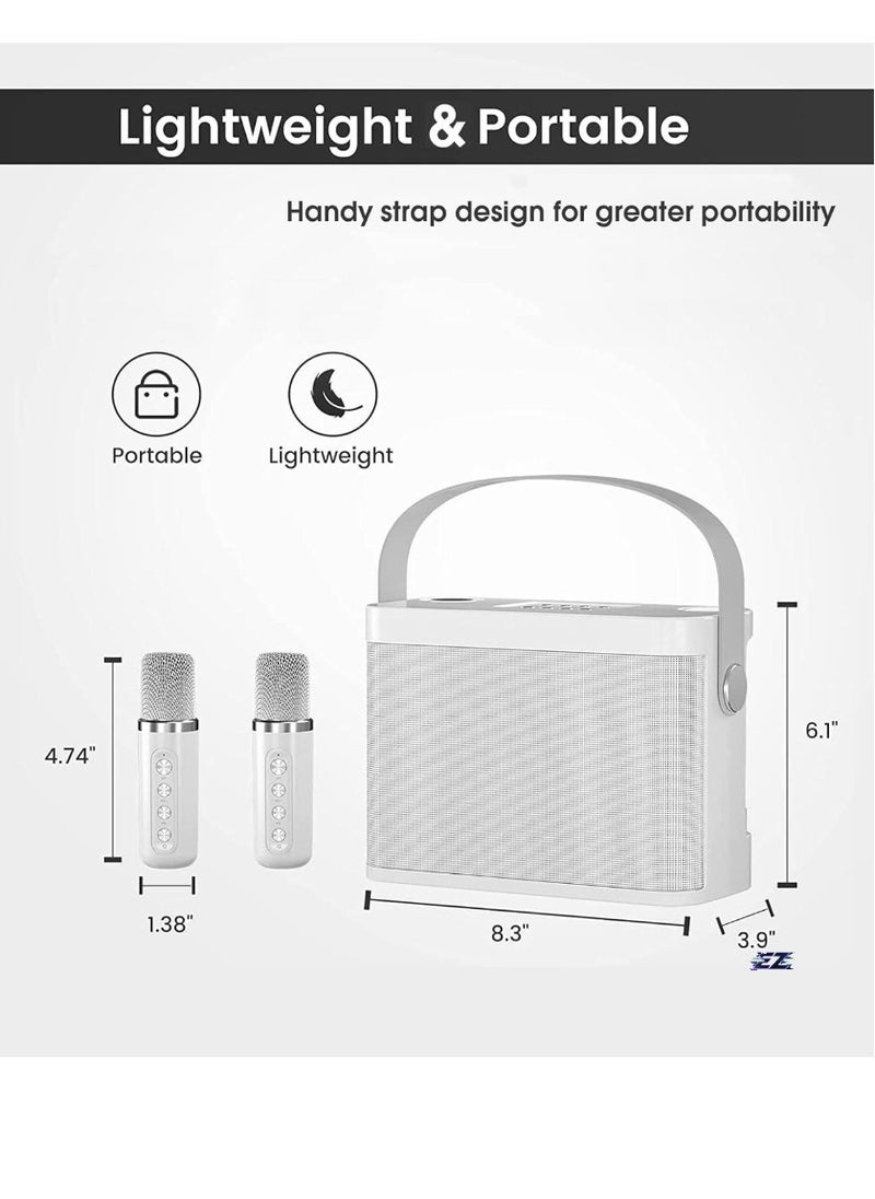 ELTRAZONE Karaoke Machine with 2 Wireless UHF Microphones – Portable Bluetooth Speaker System with Voice Cutting Feature, Ideal for Adults & Children, Perfect for Parties, Meetings, Weddings & Churches  - Image 2