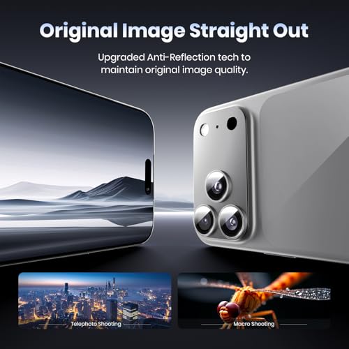 Hoerrye for iPhone 17 Pro Camera Lens Protector - [12FT Shatterproof Military Grade] [Strong Adsorption] Metal Top 9H+ Tempered Glass Camera Screen Full Protective Cover Case Friendly,Silver - Image 4