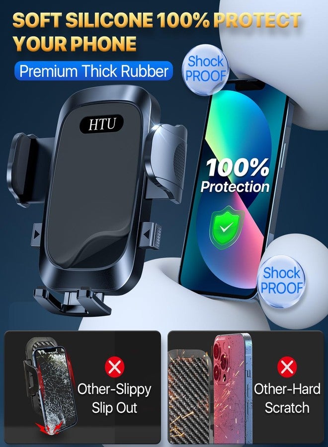 HTU [True Military-Grade Car Phone Holder [2025 Upgraded Strongest Suction & Vent Clip] Cell Phone Car Mount for Dashboard Windshield Vent Truck Cradle Dash Stand,(Black) - Image 2