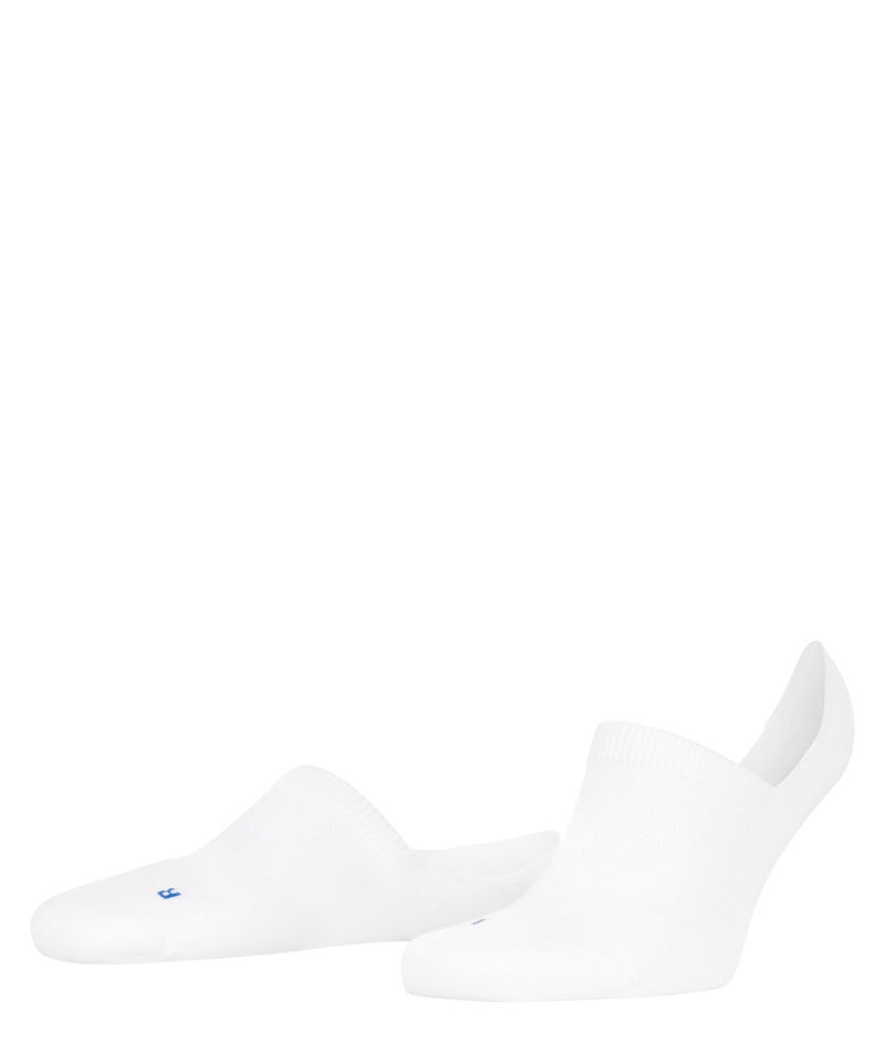 FALKE Unisex Cool Kick No Show Socks, Breathable, Cooling Effect, Polyester, Low Cut, Non Slip Heel Grip, Coolmax, White (White 2000), 5-6, 1 Pair