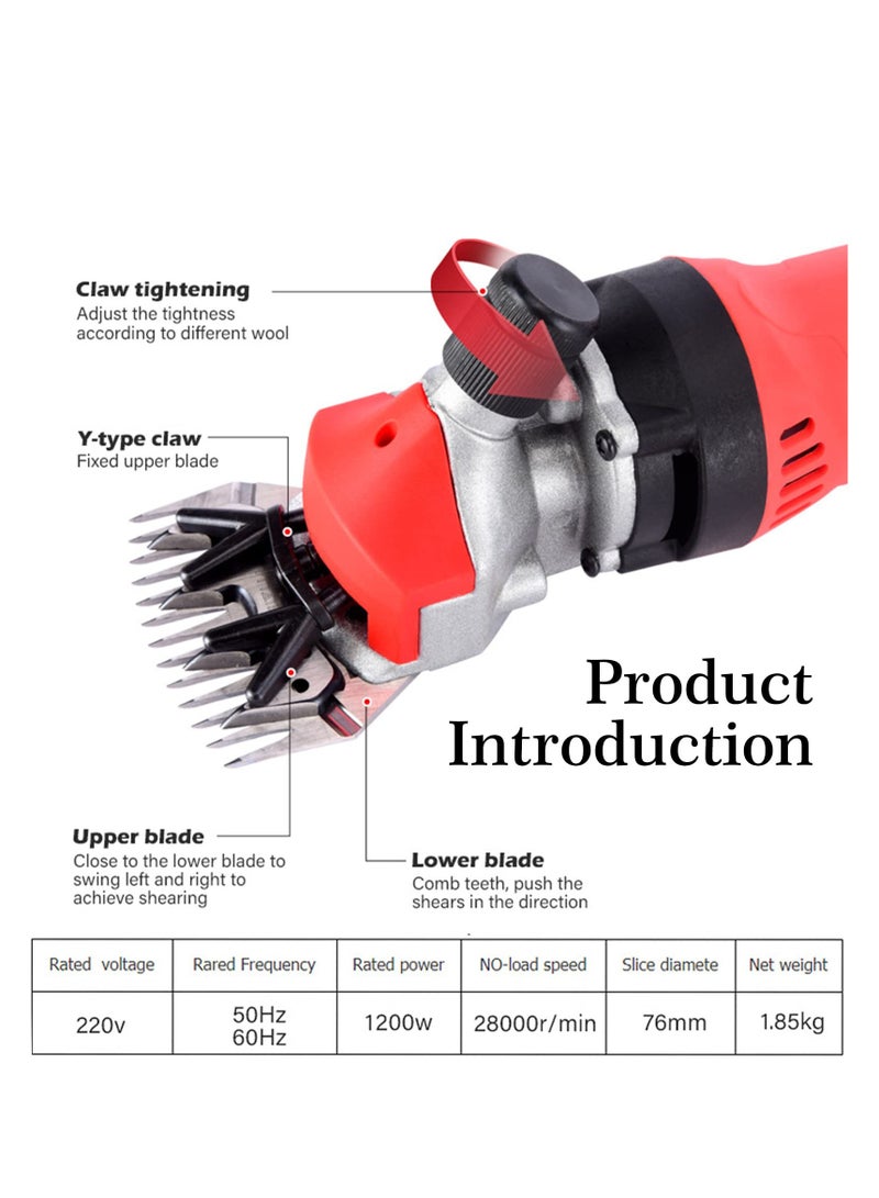 ZLH HITY Sheep Shears 1200W, Professional Electric Sheep Clippers, Farm Livestock Grooming Kit, 6 Speed Heavy Duty Electric Shears for Thick Coat Animals - Image 5