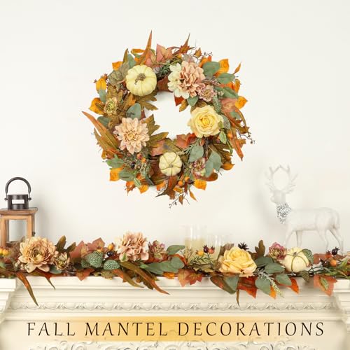 Ghrdopy Fall Garland, 6 FT Pumpkin Garlands, Fall Leaves Garland for Table Centerpiece Door Window Fireplace Home Indoor Outdoor Fall Decorations - Image 5