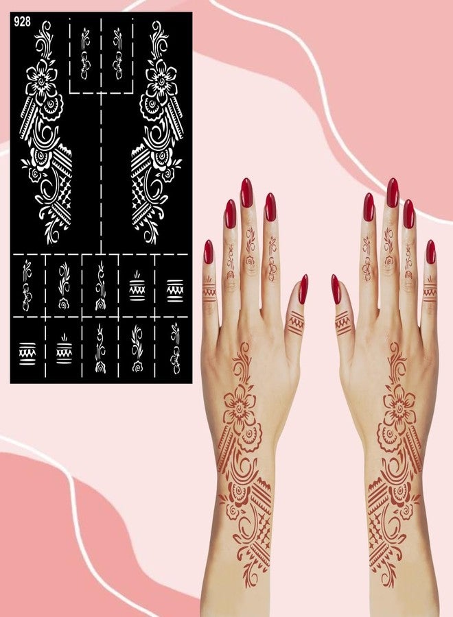VANVATI Easy Floral Mehndi Stencil Sticker for Quick Festive Finger Palm Look - Image 3
