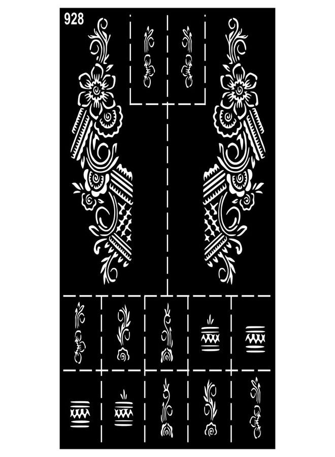 VANVATI Easy Floral Mehndi Stencil Sticker for Quick Festive Finger Palm Look - Image 1