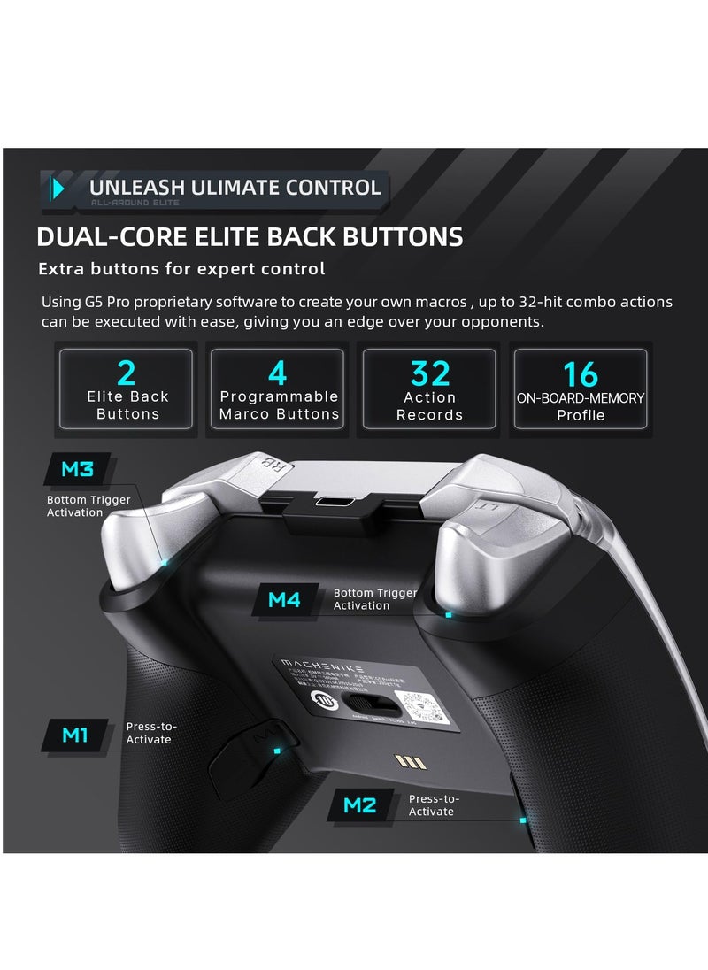 MACHENIKE - Machenike G5 Pro Switch Controller, USB/Bluetooth 5.0/2.4G, with Programmable ons, Joystick, Hall Trigger, Kaihua Micro Switch, Switch Remote Gamepad for PC, NS, iOS, Android, TV Box (Black) - Image 1