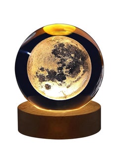 Generic YLSZHY 3D Solar System Crystal Balls Night Light, Table Lamp with Wooden Base,  Birthday Gift, Home Bedroom Bedside Office Decoration(#3)  - Image 1