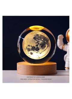 Generic YLSZHY 3D Solar System Crystal Balls Night Light, Table Lamp with Wooden Base,  Birthday Gift, Home Bedroom Bedside Office Decoration(#3)  - Image 4
