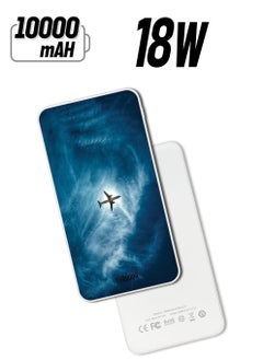 Theodor 10,000 mAh Super Fast Charging Ultra Compact Power Bank with Quick Charge & Power Delivery, Portable Charger For iPhone and Android Plane In The Sky  - Image 1