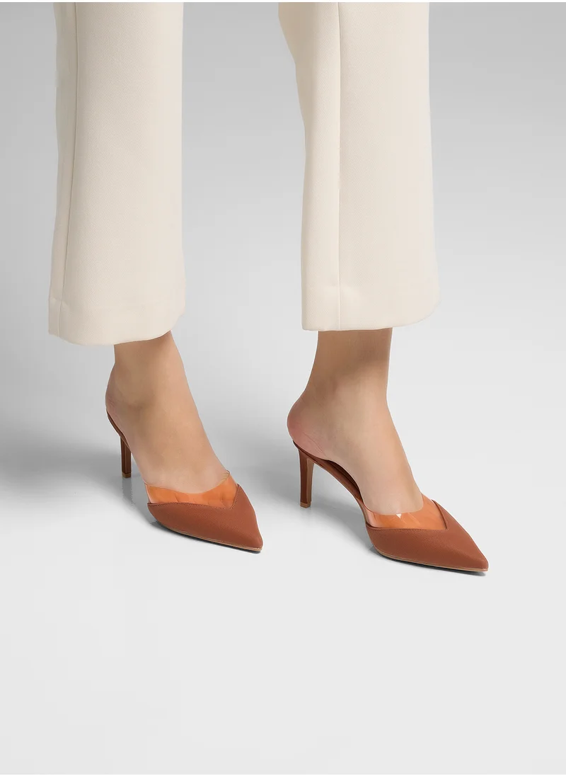 ELLA Transluscent Panel Pointy Pump