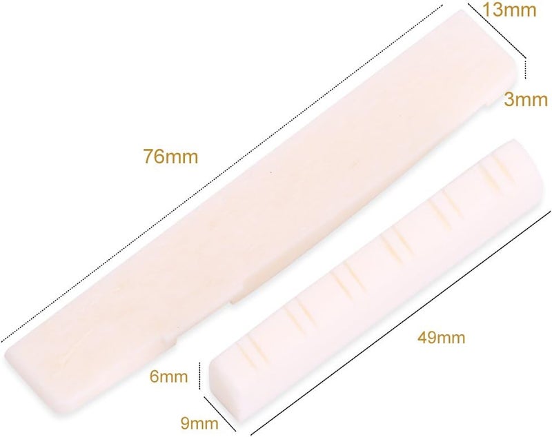 comfrt Bridge Saddle Upper Nut, Bone Replacement Nut for 12 String Folk and Classical Guitar Nut For Oud Made Out Of Bone - Image 3