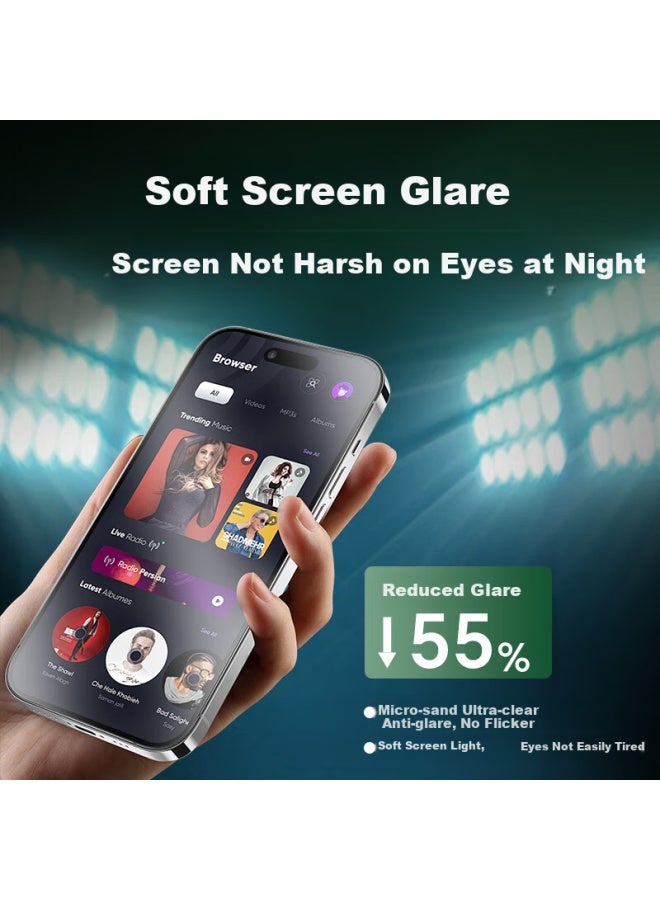 Bosqing Bausch & Lomb For Apple 16 Plus, Tempered Glass Screen Protector, Anti-blue Light, Iphone 15 Plus Phone Film, Anti-glare, Shockproof, Anti-fingerprint, Full Screen, Anti-reflective Protective Film - Image 2