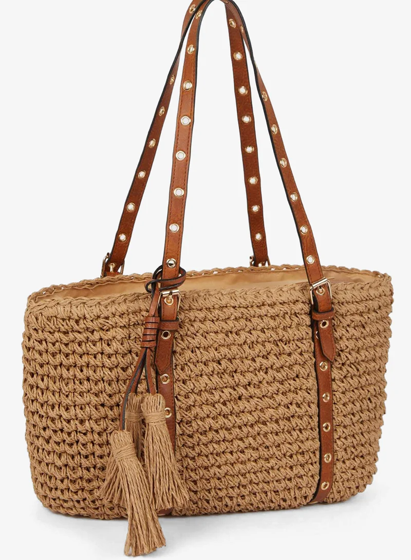 ديفاكتو Woman Straw Shoulder Bag