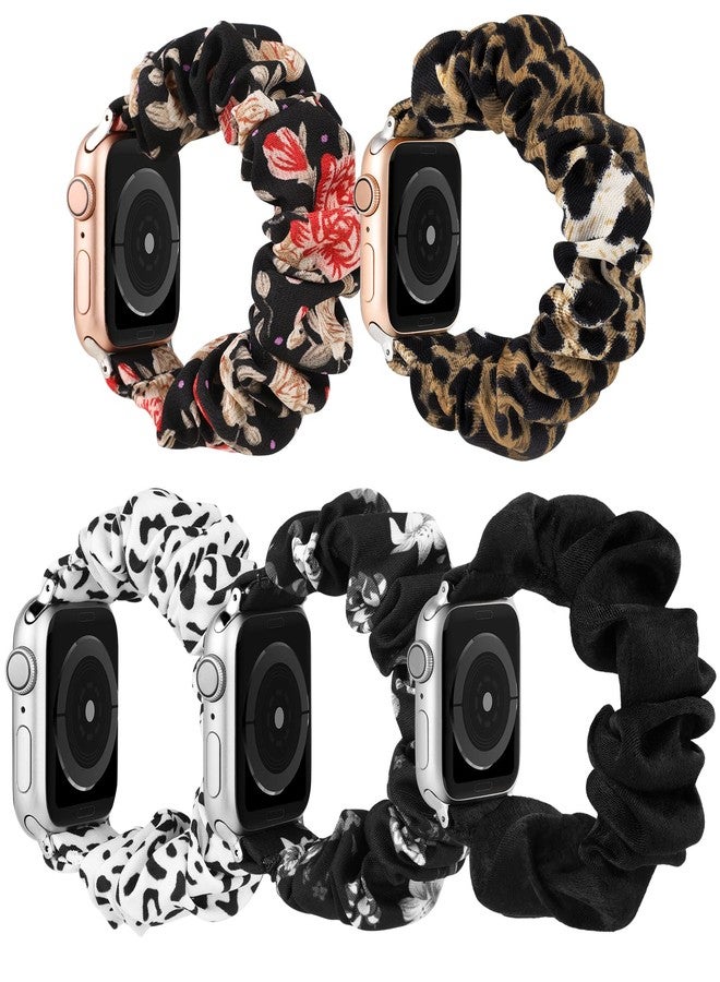 Simpeak Elastic Scrunchie Band Compatible with Apple Watch Series 11 10 (46mm) Series 9 8 7 (45mm) 6 SE 5 4 (44mm) 3 2 1 (42mm), Women Bracelet Band Compatible with iWatch 42mm 41mm 40mm 38mm, Large - Image 2