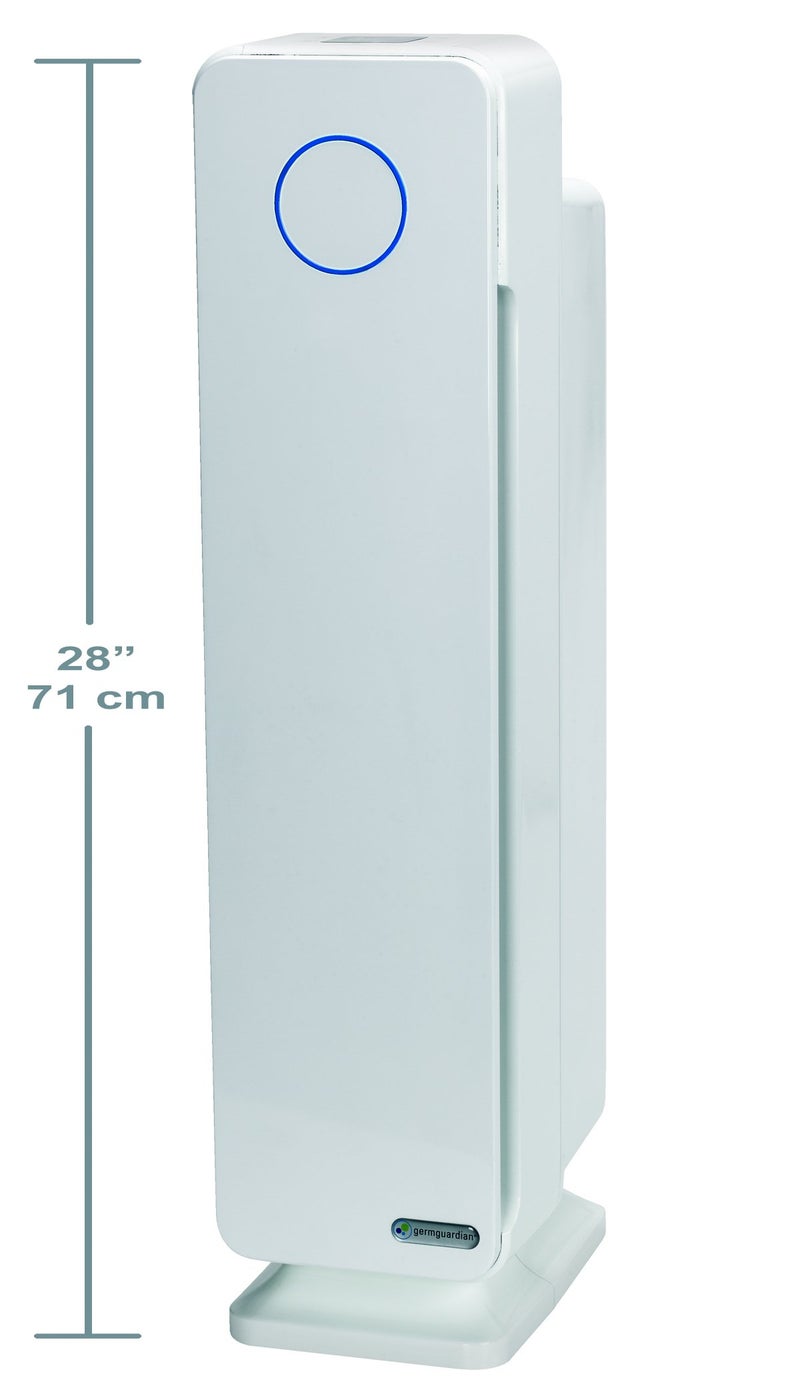 GermGuardian Air Purifier for Home with HEPA Pure Filter, for Wildfire Smoke, Pet Dander, Pollen, Odors, Large Rooms Up To 870 Sq. Ft., Removes 99.97% Pollutants, UV-C Light, 28", AC5350W, White - Image 3