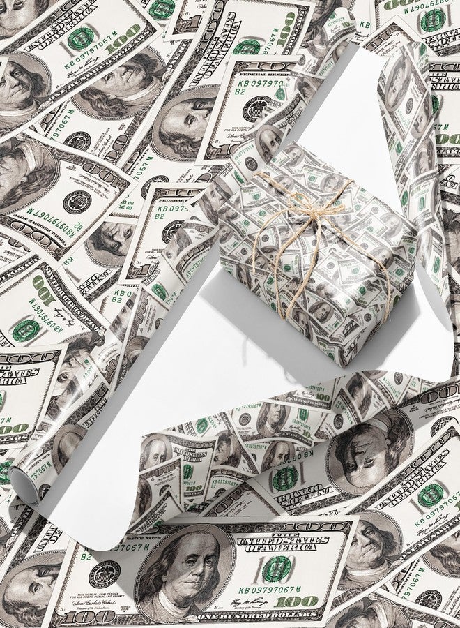 Vnaaem Funny Wrapping Paper for Men Women Adults - 6 Pcs Dollar Bills Design Money Gift Wrap for Birthday Party Holiday Christmas Anniversary - Image 4